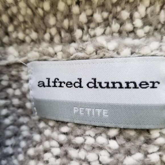 Alfred Dunner Fringe Cardigan Sweater Gray Multi Color Women's P Medium - Picture 2 of 8